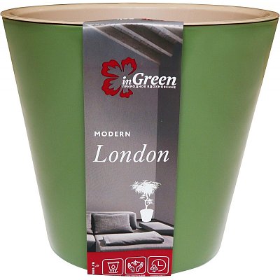 Горшок для цветов InGreen London зеленый 5 л