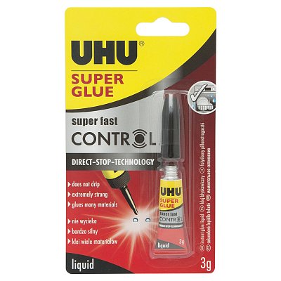 Клей моментальный UHU Super glue Control, 3 г, в блистере