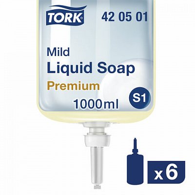 Картридж с жидким мылом Tork S1 421501/420501 жидкое мыло 1 л (для дозаторов арт. 330683, 330684)