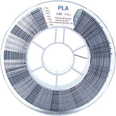 Катушка PLA пластик REC 1.75мм серый