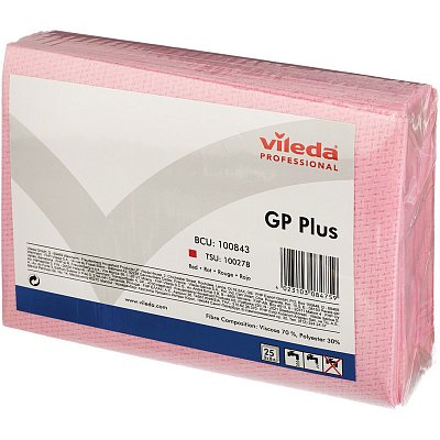 Салфетка хозяйственная универсальная Vileda GP Plus красная (25 штук в упаковке)