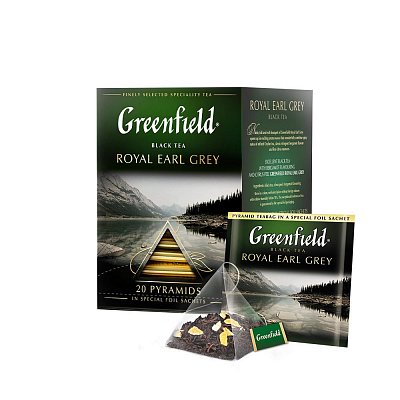 Чай Greenfield Royal Earl Grey черн фольг. пирамидки 20 пак/уп