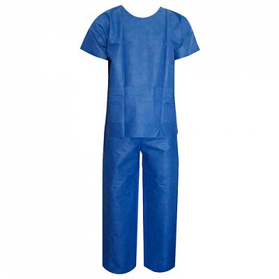 Костюм хирургический синий ГЕКСА (рубашка и брюки)размер 56-58спанбонд 42 г/м2
