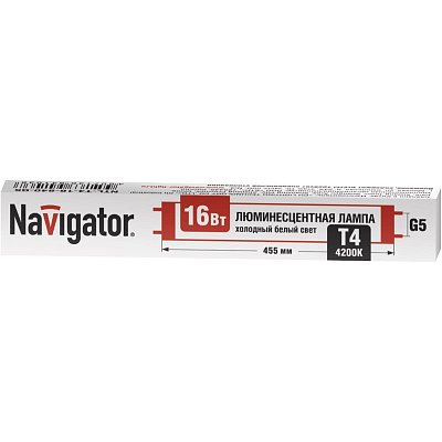 Лампа люминесцентная Navigator NTL-T4-16-840-G5 16Вт T4 4200К G5 94103