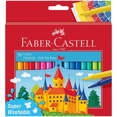 Фломастеры Faber-Castell «Замок», 36цв., смываемые, картон, европодвес