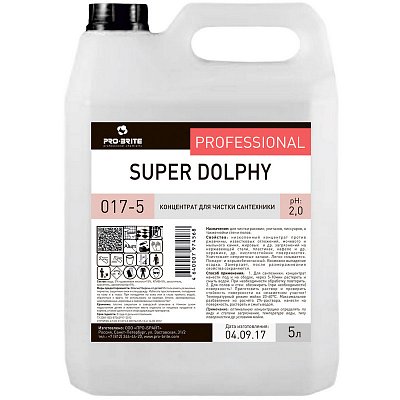 Профессиональное кислотное средство для чистки сантехники Pro-Brite Super Dolphy 5 литров (017-5)