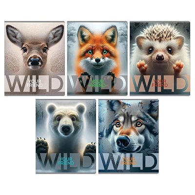 Тетрадь 48л., А5, клетка BG «Wild», суперэконом, универсальный