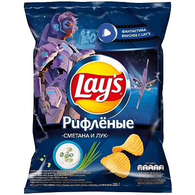 Чипсы Lays сметана лук, 225г