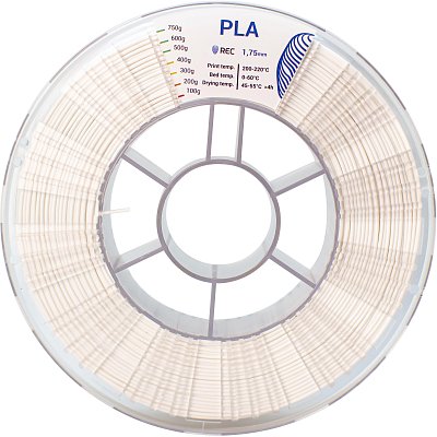 Катушка PLA пластик REC 1.75мм белый
