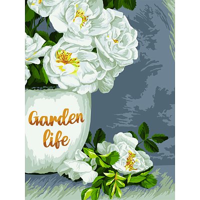 Картина по номерам на картоне ТРИ СОВЫ «Садовые цветы», 30×40, с акриловыми красками и кистями