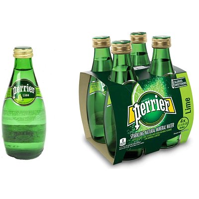 Напиток Perrier б/а сильногаз. со вкусом лайма, стекло, 0.33л, 4шт/уп