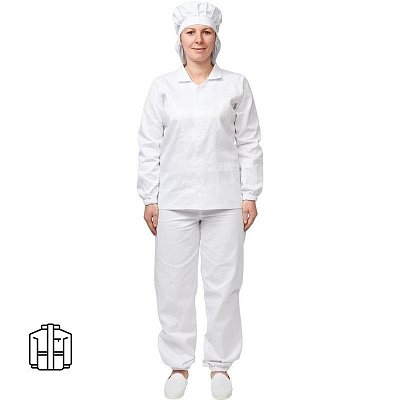 Куртка для пищевого производства женская у17-КУ белая (размер 60-62 рост 158-164)