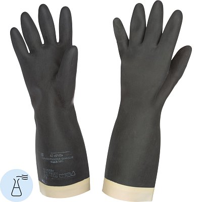Перчатки защитные КРИЗ КЩС (К20Щ20) тип 1 латекс черные (размер 2)