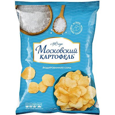 Чипсы Московский картофель Йодированная Соль 60г 12шт/уп