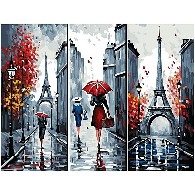 Картина по номерам на холсте ТРИ СОВЫ «Серый Париж», 40×50, с акриловыми красками и кистями