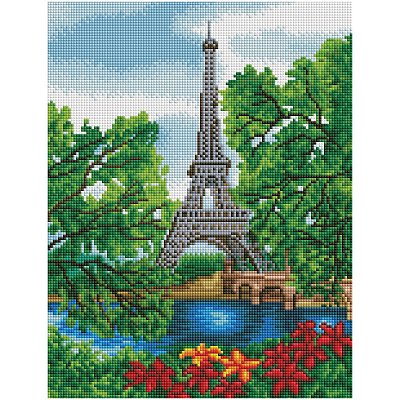Алмазная мозаика ТРИ СОВЫ «Лето в Париже», 30×40см, холст на деревянном подрамнике, картонная коробка с пластиковой ручкой