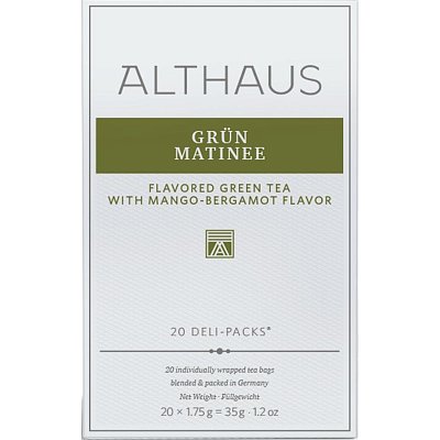 Чай Althaus Grun Matinee зеленый, 20пакx1.75г ЧА008