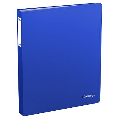 Папка с 80 вкладышами Berlingo «Soft Touch», 35мм, 800мкм, синяя, с внутр. карманом