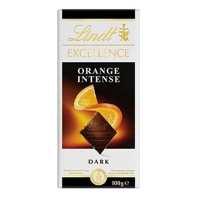 Шоколад LINDT темный с апельсином, 100 гр