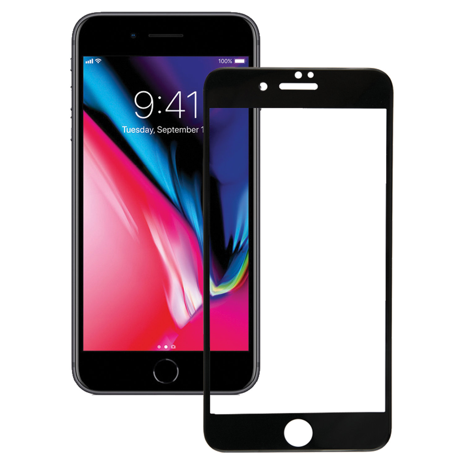 Защитное стекло для iPhone 7/8 Full Screen (3D), RED LINE, черный арт.  221925 - купить в Москве оптом и в розницу в интернет-магазине Deloks