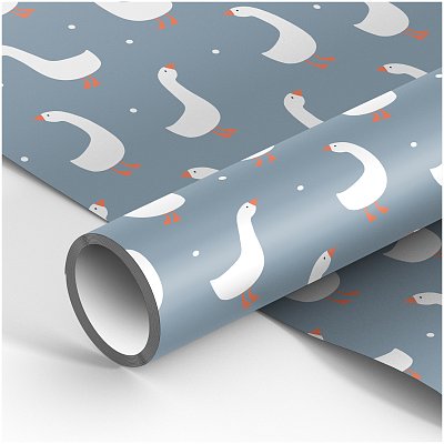 Упаковочная бумага глянц. 70×100см, MESHU «Гуси», 80г/м2