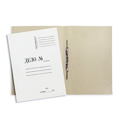 Папка-скоросшиватель Дело № картонная А4 до 200 листов белая (380 г/кв.м)