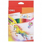 Карандаши цветные Deli ColoRun 18 цветов трехгранные