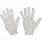 Перчатки рабочие трикотажные без покрытия (класс вязки 10, 4 нити, размер 7, S, 50 пар в упаковке)