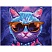 превью Картина по номерам на картоне ТРИ СОВЫ «Диджитал кот», 30×40, с акриловыми красками и кистями