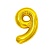 превью Воздушный шар, 40", MESHU, цифра 9, золотой, фольгированный