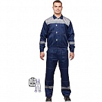 Костюм рабочий летний мужской л20-КПК с СОП синий/серый (размер 52-54, рост 182-188)
